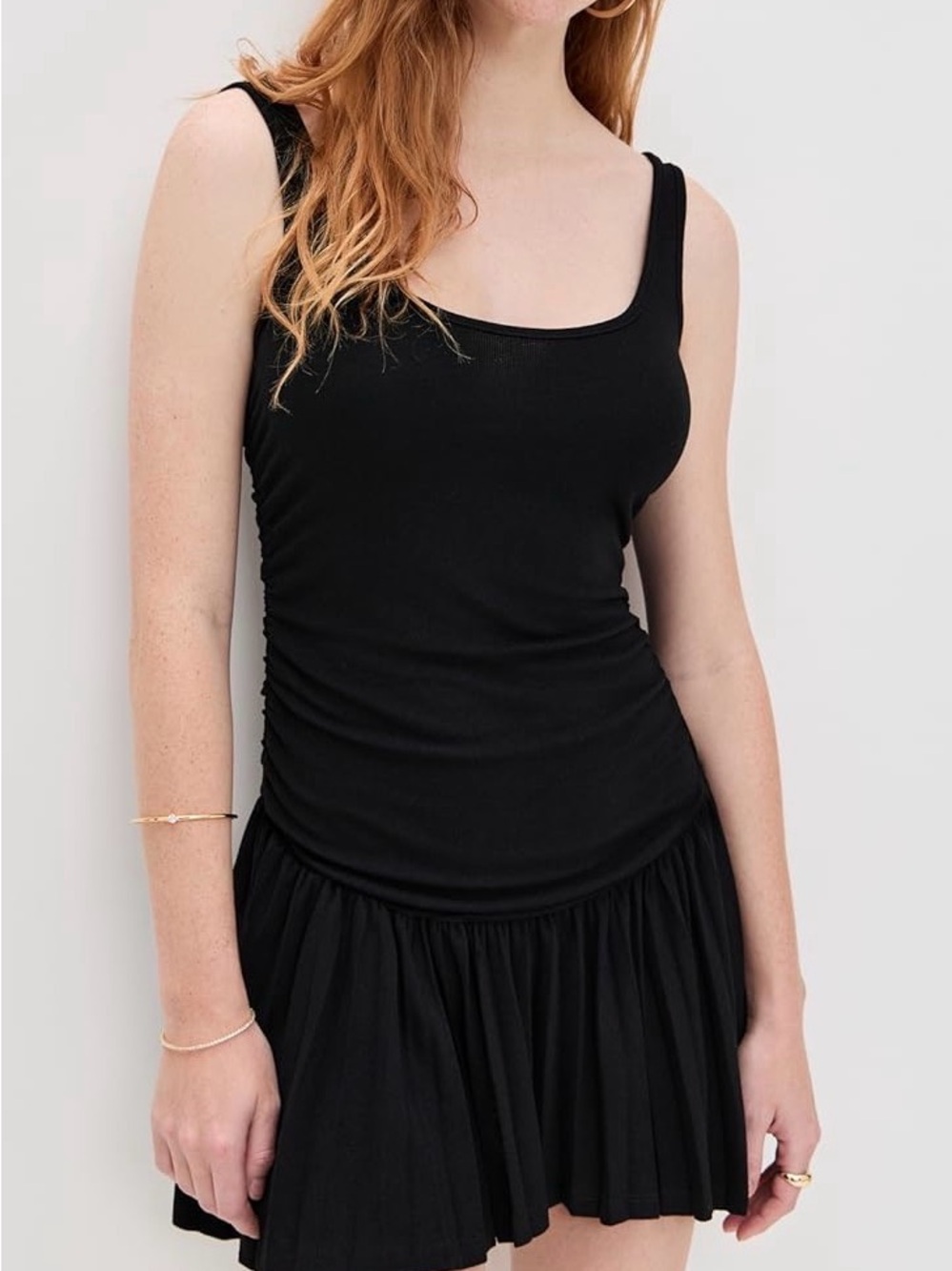 Lioness Black Mini Dress with Square Neck